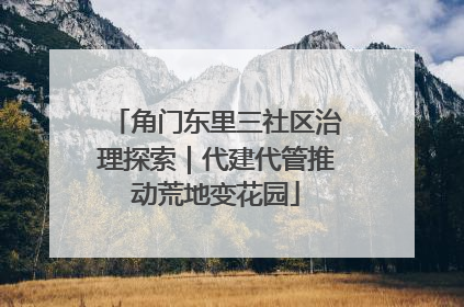 角门东里三社区治理探索｜代建代管推动荒地变花园