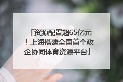 资源配置超65亿元！上海搭建全国首个政企协同体育资源平台