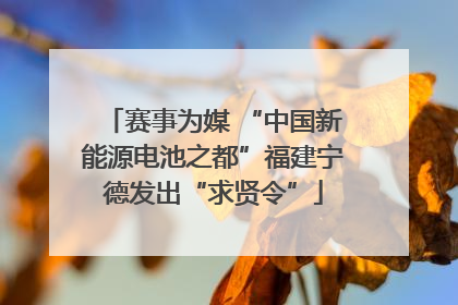 赛事为媒 “中国新能源电池之都”福建宁德发出“求贤令”