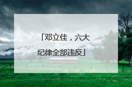 邓立佳，六大纪律全部违反