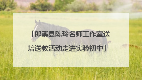 郎溪县陈玲名师工作室送培送教活动走进实验初中