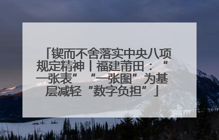 锲而不舍落实中央八项规定精神丨福建莆田：“一张表”“一张图”为基层减轻“数字负担”