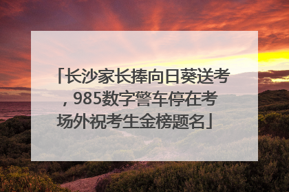 长沙家长捧向日葵送考，985数字警车停在考场外祝考生金榜题名