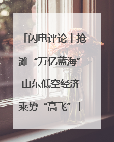 闪电评论丨抢滩“万亿蓝海” 山东低空经济乘势“高飞”