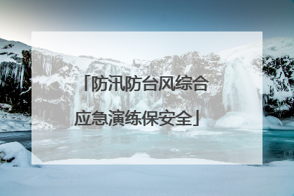 防汛防台风综合应急演练保安全