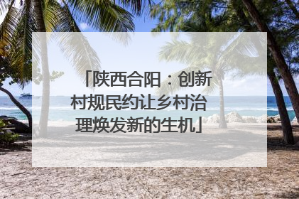 陕西合阳：创新村规民约让乡村治理焕发新的生机