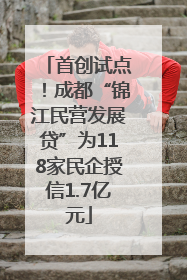 首创试点！成都“锦江民营发展贷”为118家民企授信1.7亿元