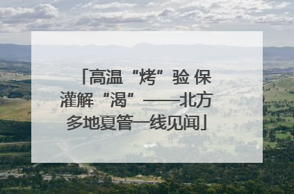 高温“烤”验 保灌解“渴”——北方多地夏管一线见闻