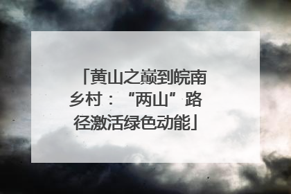 黄山之巅到皖南乡村：“两山”路径激活绿色动能