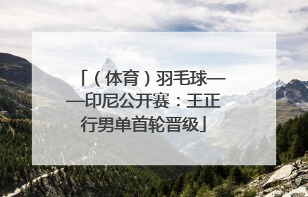 （体育）羽毛球——印尼公开赛：王正行男单首轮晋级