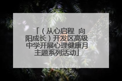 （从心启程  向阳成长）开发区高级中学开展心理健康月主题系列活动