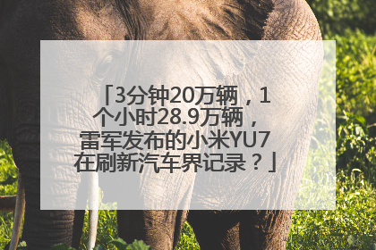 3分钟20万辆，1个小时28.9万辆，雷军发布的小米YU7在刷新汽车界记录？