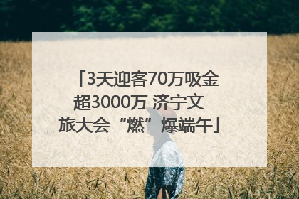 3天迎客70万吸金超3000万 济宁文旅大会“燃”爆端午