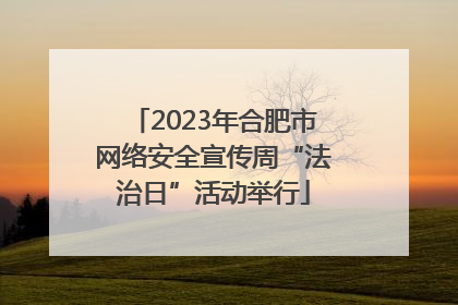 2023年合肥市网络安全宣传周“法治日”活动举行