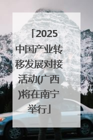 2025中国产业转移发展对接活动(广西)将在南宁举行