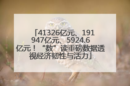 41326亿元、191947亿元、5924.6亿元！“数”读重磅数据透视经济韧性与活力