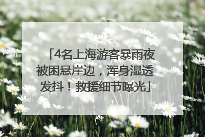 4名上海游客暴雨夜被困悬崖边，浑身湿透发抖！救援细节曝光
