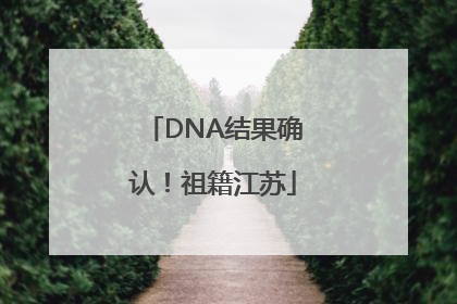 DNA结果确认！祖籍江苏