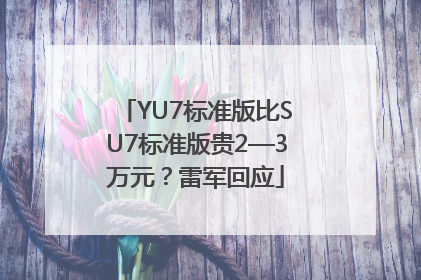 YU7标准版比SU7标准版贵2—3万元？雷军回应